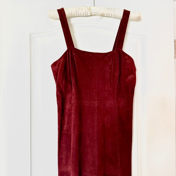 NWT INTERMIX Swede Burgundy Wine colour designer Dress size 2 - Picture 2 of 15